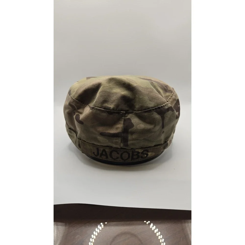US Army OCP Camo Patrol Cap Hat Named Jacobs Spade Patch Military Field Worn